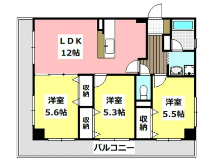 セントラルコートアイ(3LDK/4階)の間取り写真