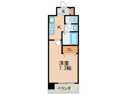 アレーズカシェート(1K/8階)の間取り写真