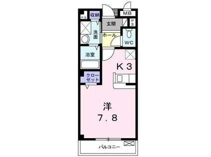 アイランド花月(1K/1階)の間取り写真