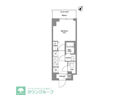 BPRレジデンス行徳(1K/1階)の間取り写真