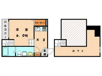 ロッククリスタル和白(ワンルーム/1階)の間取り写真