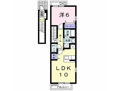 ベルビュー神明(1LDK/2階)の間取り写真