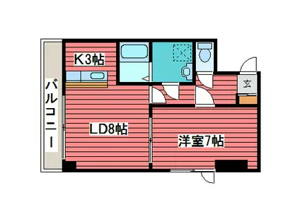 KISSIN12(1LDK/1階)の間取り写真