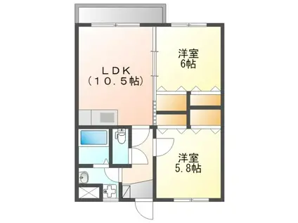 IBS国分マンション(2LDK/7階)の間取り写真