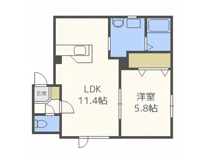 ステラフォー(1LDK/3階)の間取り写真