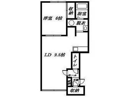ベラーノE棟(1LDK/2階)の間取り写真