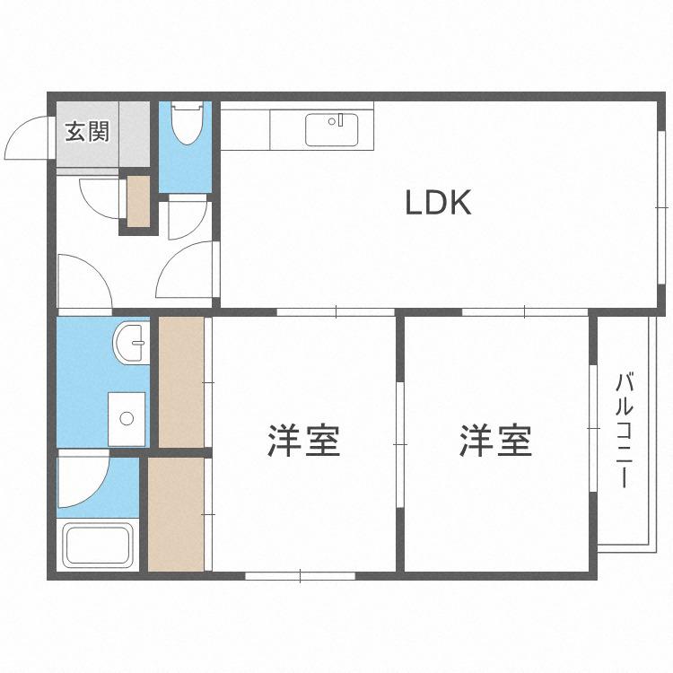 321コーポげんじ(2DK/3階)の間取り写真