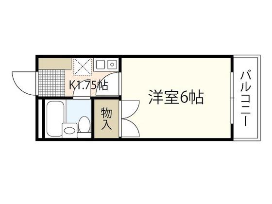 庚午パールマンション(1K/3階)の間取り写真