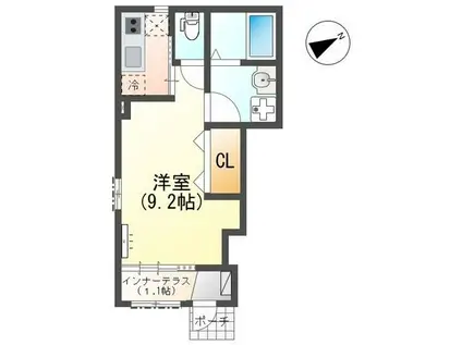 BON LYON (1K/1階)の間取り写真