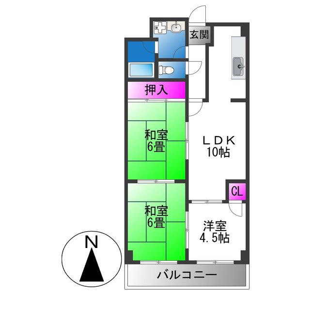 セラヴィー島之内(3LDK/1階)の間取り写真