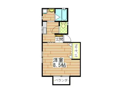 アスカルII(1K/1階)の間取り写真