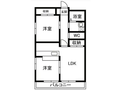 ISESAKI APARTMENT(2LDK/1階)の間取り写真
