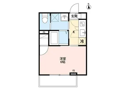 グロブナーハウス(1K/2階)の間取り写真