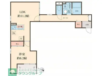 スマイル K(1LDK/1階)の間取り写真