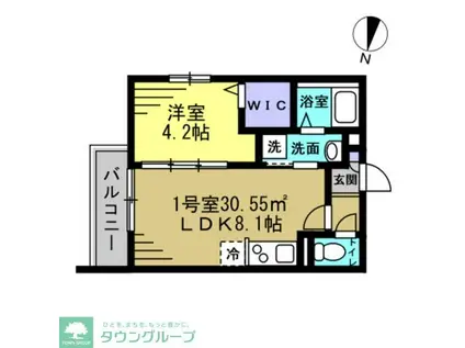 エスポワール前原西(1LDK/3階)の間取り写真