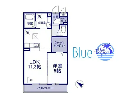 コート港南中央(1LDK/2階)の間取り写真