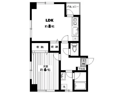 レガーロ山手(1LDK/4階)の間取り写真