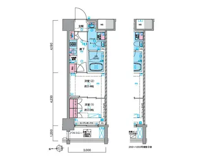 GENOVIA浅草VISKYGARDEN(2K/11階)の間取り写真