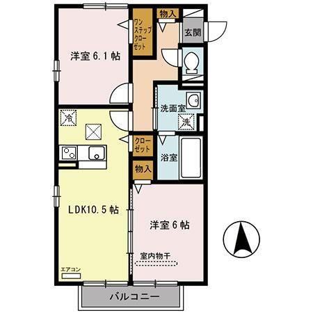 トワメゾンII(2LDK/1階)の間取り写真