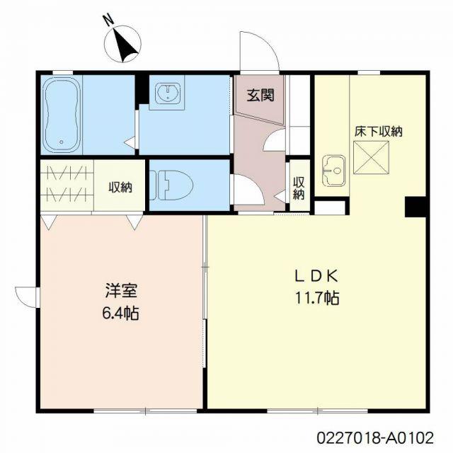 サンステージたけの(1LDK/1階)の間取り写真