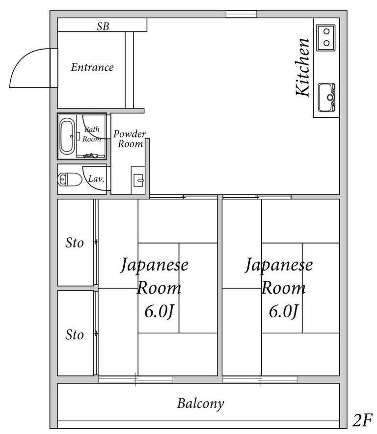 原コーポI(2LDK/1階)の間取り写真