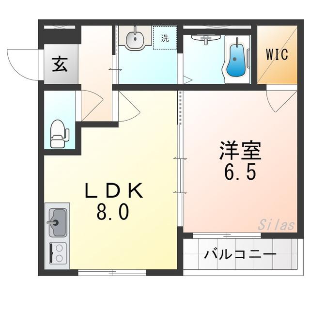 エアリーメゾンCUBE(1DK/1階)の間取り写真