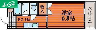 パークアベニュー伊島(1K/2階)の間取り写真