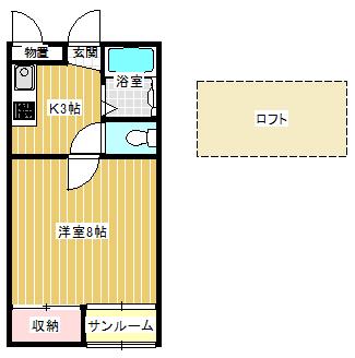 R・ASAHIGAOKA 1(1K/2階)の間取り写真