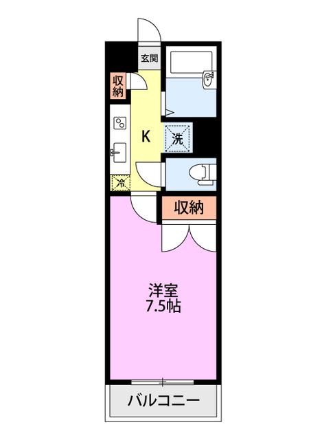 メゾン蔵王(1K/1階)の間取り写真