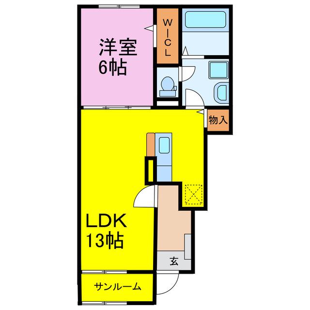 グリーン プロムナード(1LDK/1階)の間取り写真