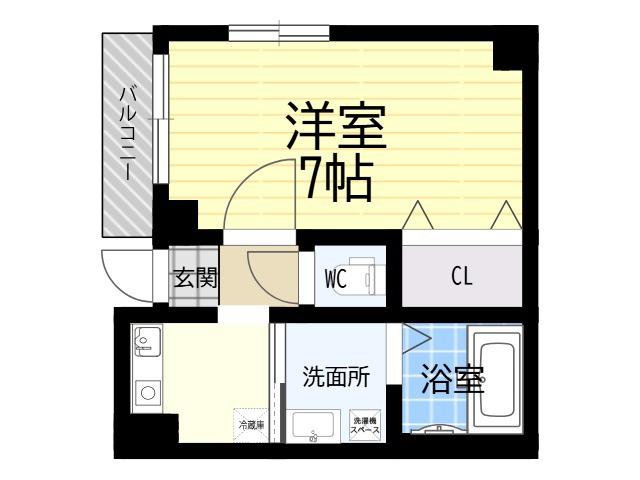 ハイムMH(1K/1階)の間取り写真