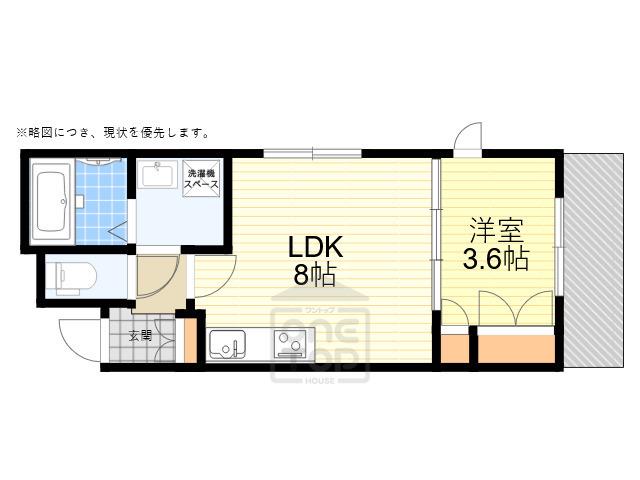 セントラル バレー(1LDK/1階)の間取り写真