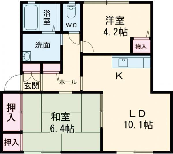 シャーメゾン北野(2LDK/2階)の間取り写真