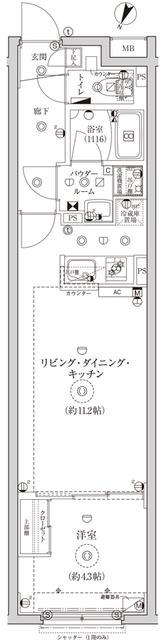CREATIF池袋(1LDK/3階)の間取り写真