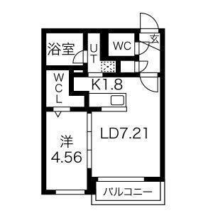 レジデンス菊水(1LDK/1階)の間取り写真
