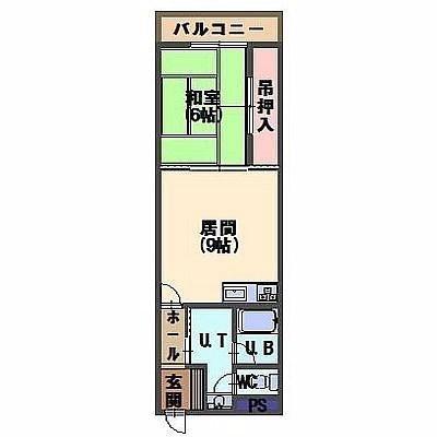 センターインロードビル(1LDK/3階)の間取り写真