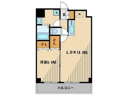 アクシーズタワー浦和岸町II(1LDK/9階)の間取り写真