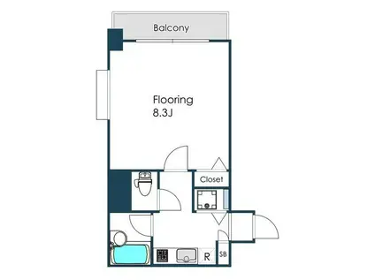 パレステュディオ東京八重洲通(1K/2階)の間取り写真