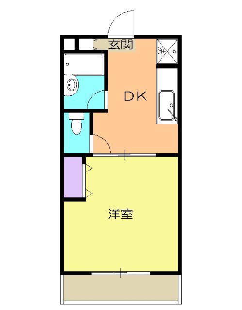 マンションフローラ(1DK/2階)の間取り写真