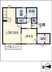 名鉄豊田線 豊田市駅 徒歩31分 2階建 築10年(1LDK/2階)の間取り写真