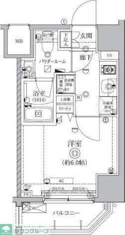 クオリタス南大井(1K/4階)の間取り写真