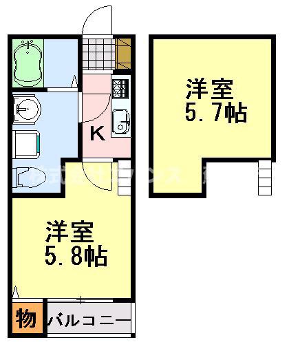 BRIGHT MAISON(1K/1階)の間取り写真