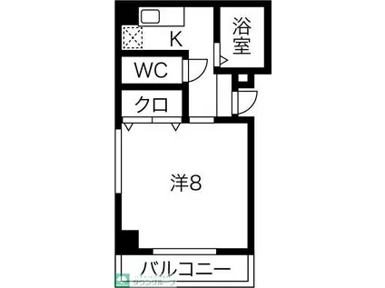 ルフィール八田(1K/4階)の間取り写真