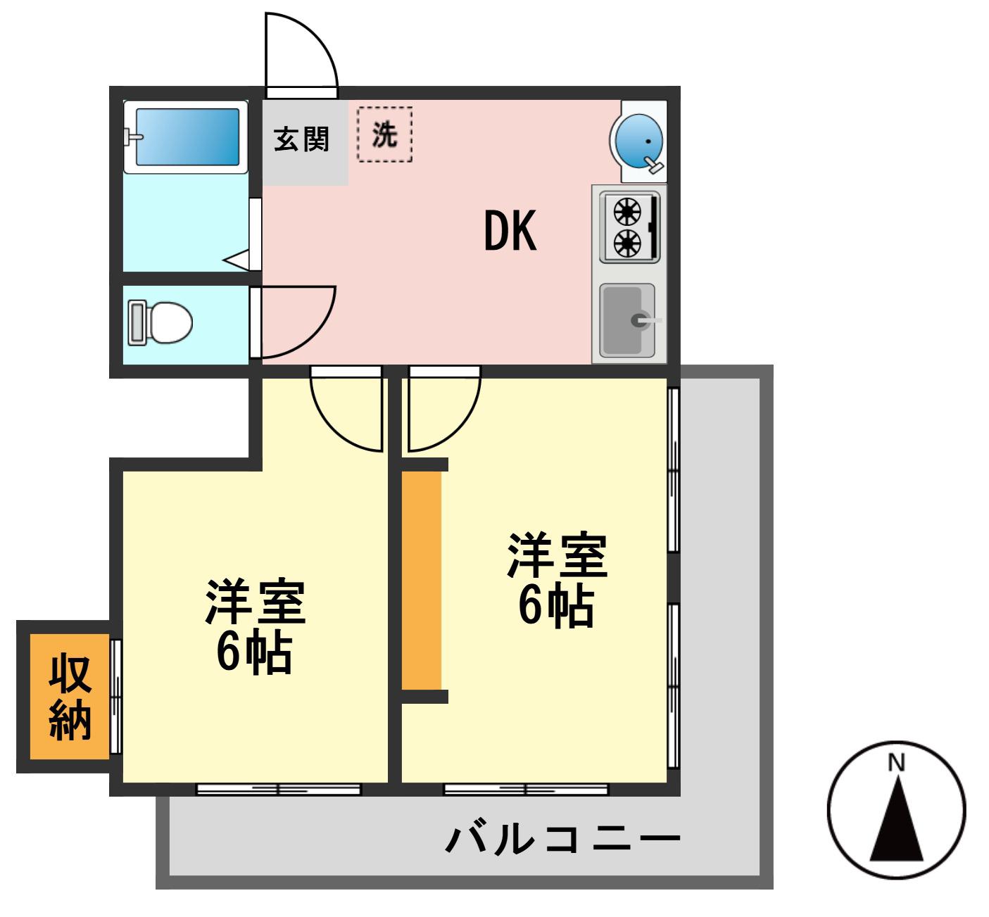 PHILIA(2DK/3階)の間取り写真