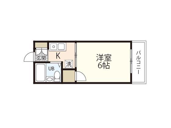 エレガンスE.H(1K/1階)の間取り写真