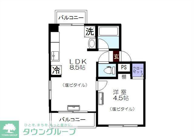 WJウイング志木(1LDK/2階)の間取り写真