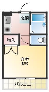 サンコーポ(ワンルーム/2階)の間取り写真