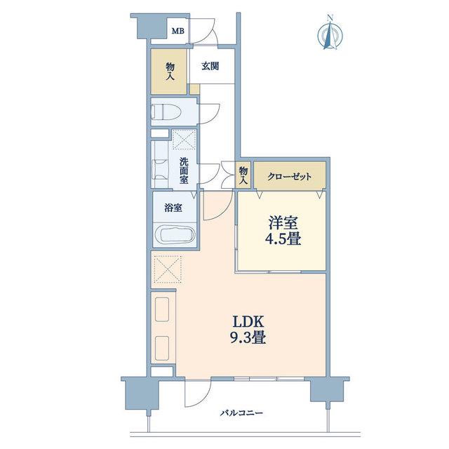 阪急西宮マンション(1LDK/5階)の間取り写真
