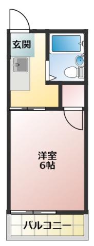AZZURRO FUKUROI(1K/2階)の間取り写真