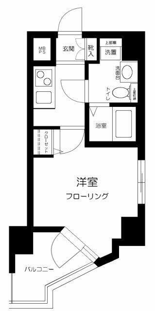 クレアシオン門前仲町(1K/3階)の間取り写真